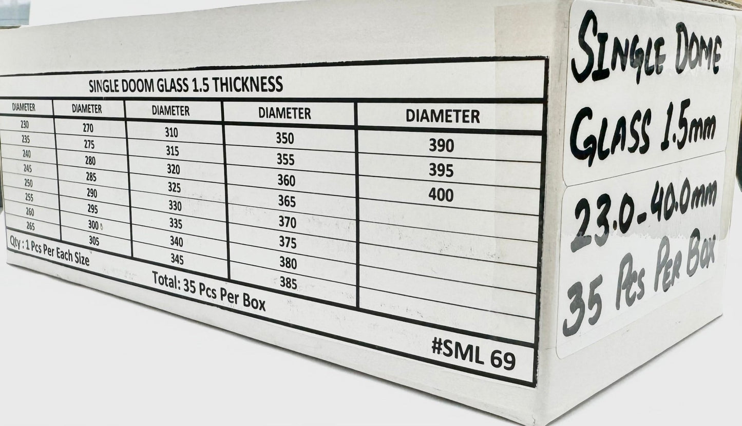 Crystal Assortment Single Dome, Thickness 1.5 mm, Total 35 Pcs - Universal Jewelers & Watch Tools Inc.