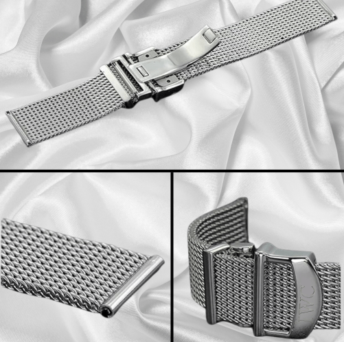 22mm Milanese Mesh Stainless Steel Watch Strap – Compatible with IWC Portugieser, Portofino, and Pilot’s Watches | Folding Buckle - Universal Jewelers & Watch Tools Inc.