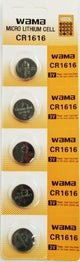 Lithium Cell-CR1616, 1 Pack 5 Batteries, Available for bulk order