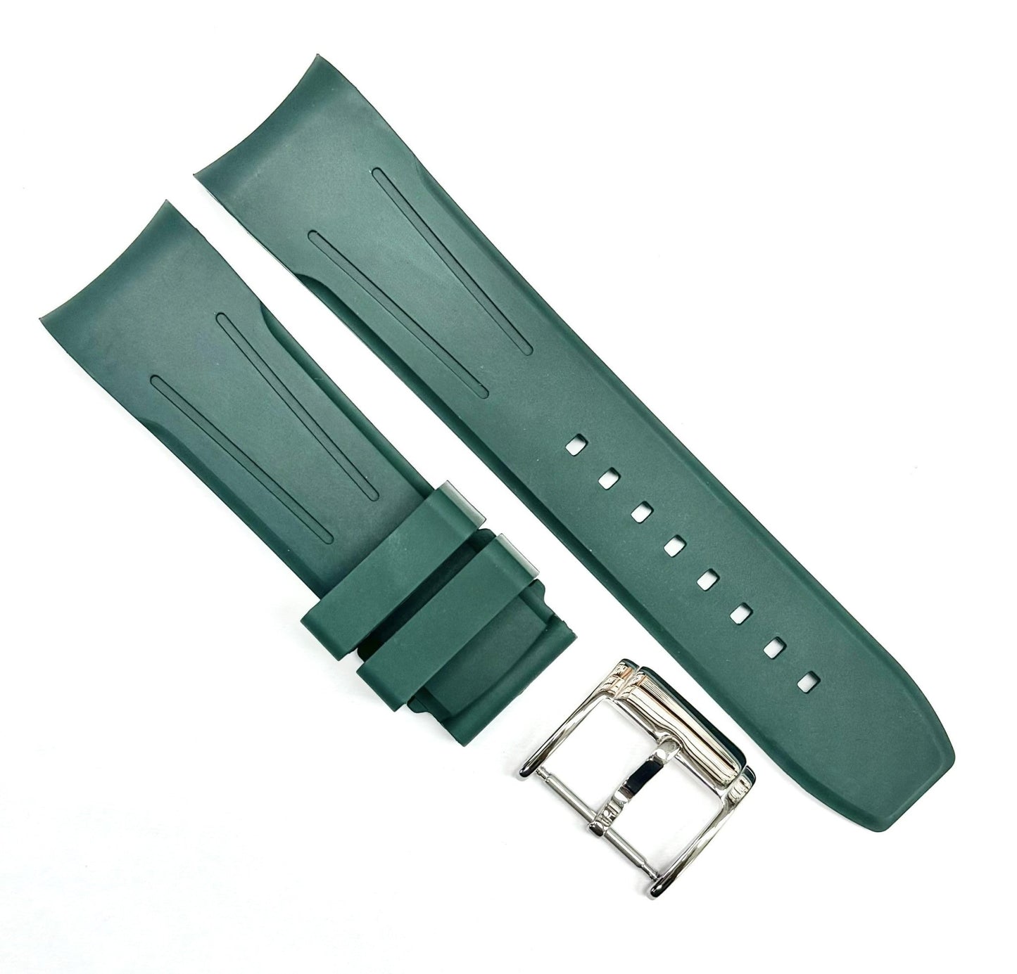 18 - 24mm, High Quality FKM Fluorine Rubber Dark Green Watch Band - Universal Jewelers & Watch Tools Inc.