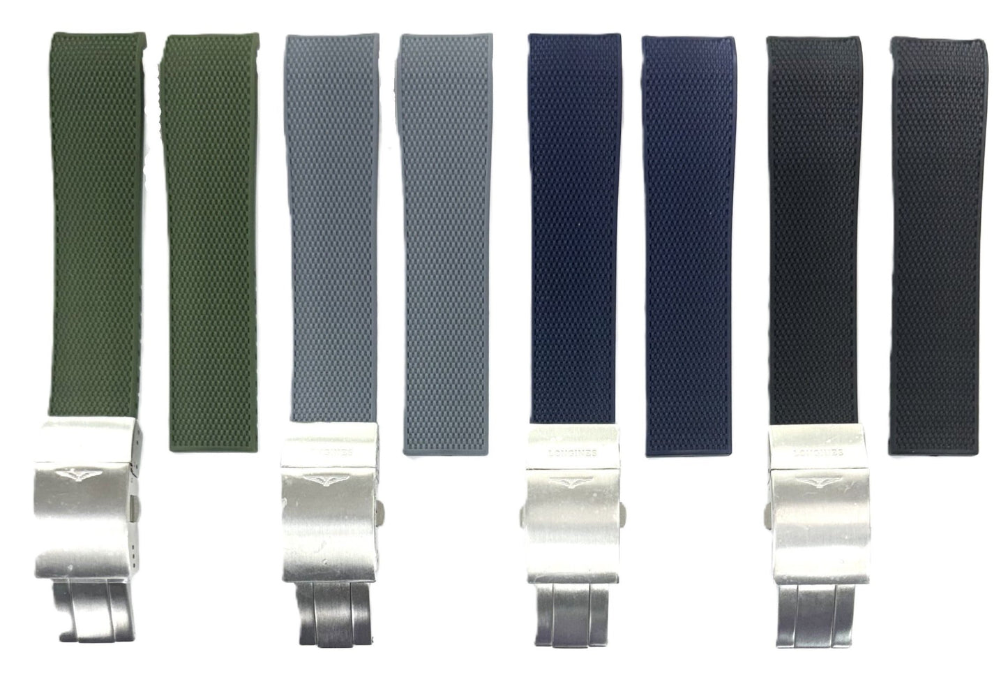 21mm High - Quality Curved End LONGINES Rubber Watch Band - Universal Jewelers & Watch Tools Inc.