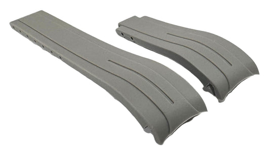 20mm Curved - End Vulcanized Rubber Watch Band for ROLEX Watches, Gray Color - Universal Jewelers & Watch Tools Inc.