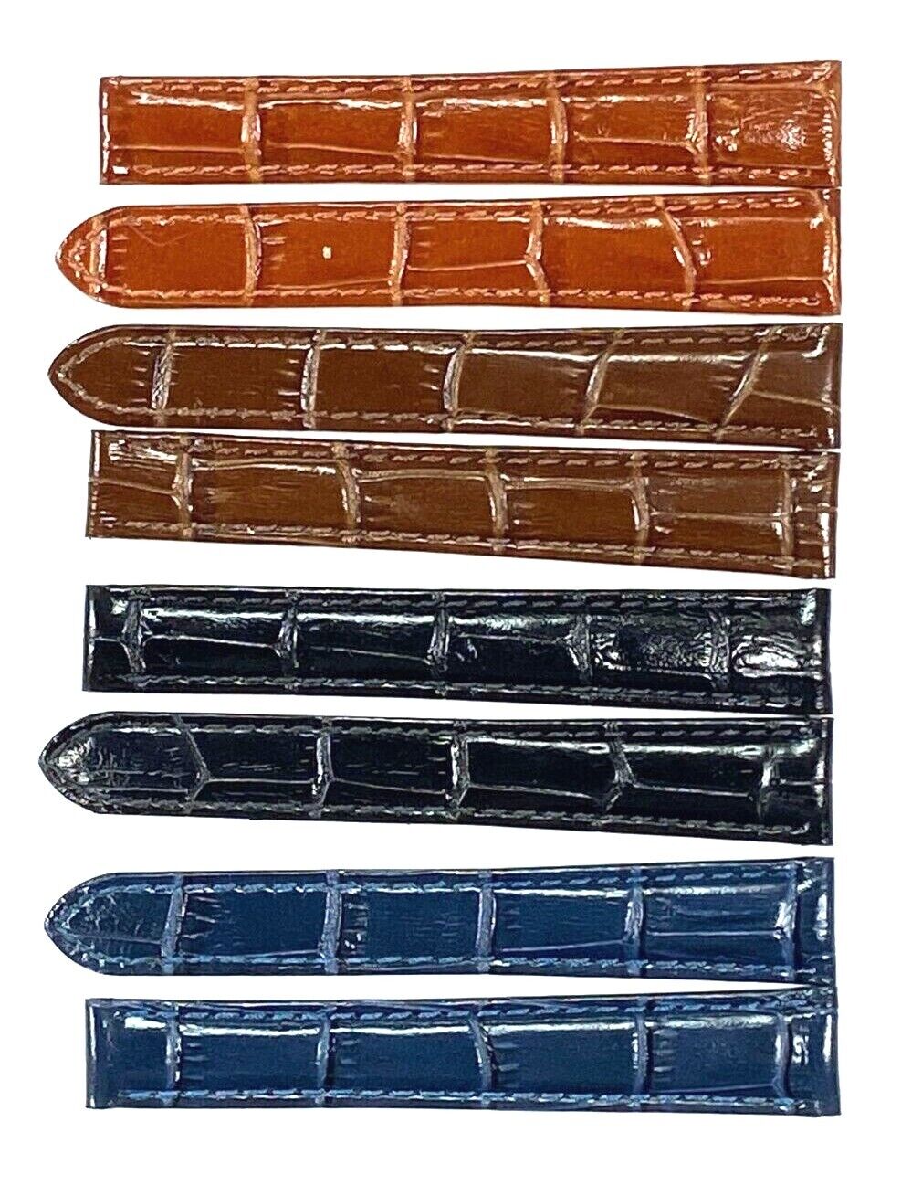 Watch Band Genuine Leather Alligator Grain fit Cartier Watch 18x16MM - Universal Jewelers & Watch Tools Inc.