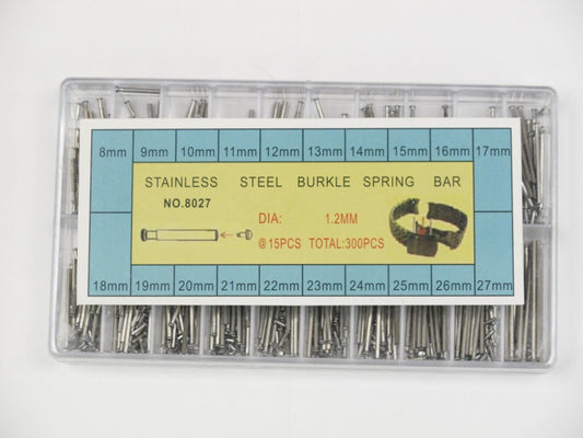 STAINLESS STEEL BURKLE SPRING BAR OF 300 PCS FOR WATCHES - Universal Jewelers & Watch Tools Inc.