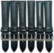 Lot of 6 Bands 18MM Genuine Leather Lizard Grain Padded Black High Quality - Universal Jewelers & Watch Tools Inc.