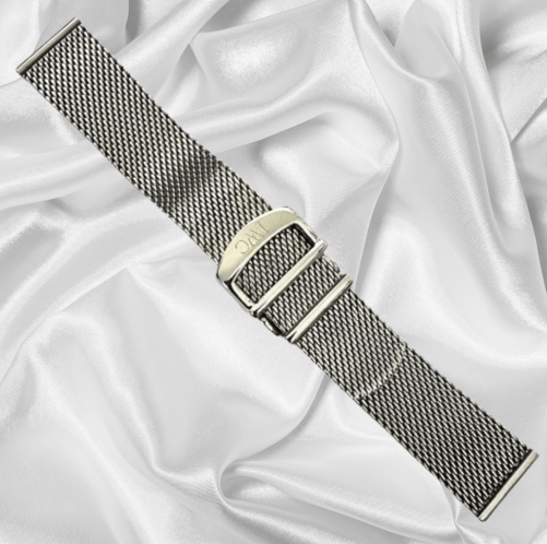 22mm Milanese Mesh Stainless Steel Watch Strap – Compatible with IWC Portugieser, Portofino, and Pilot’s Watches | Folding Buckle - Universal Jewelers & Watch Tools Inc.