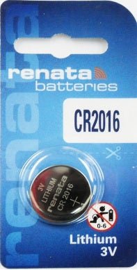 Renata Watch Battery CR 2016, 1 - pack - 1 battery Replacement, Lithium 3V, Swiss Made - Universal Jewelers & Watch Tools Inc.