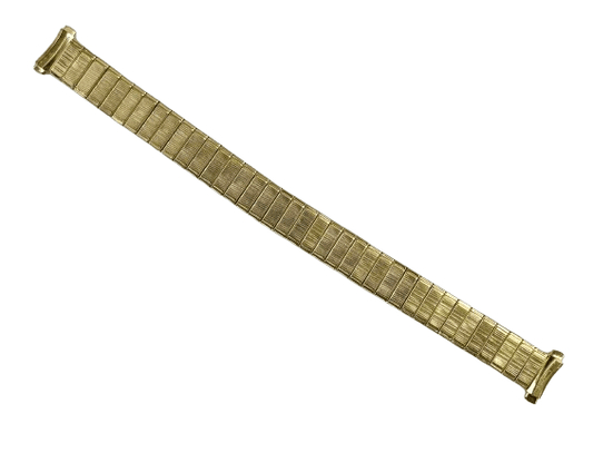 9 - 12MM Classic Style, Curved End, Gold Color Stretch Band for Ladies Watches - Universal Jewelers & Watch Tools Inc.