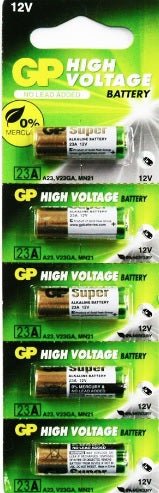 GP High Voltage, 23A, 1 Pack 5 Batteries, Available for bulk order - Universal Jewelers & Watch Tools Inc.