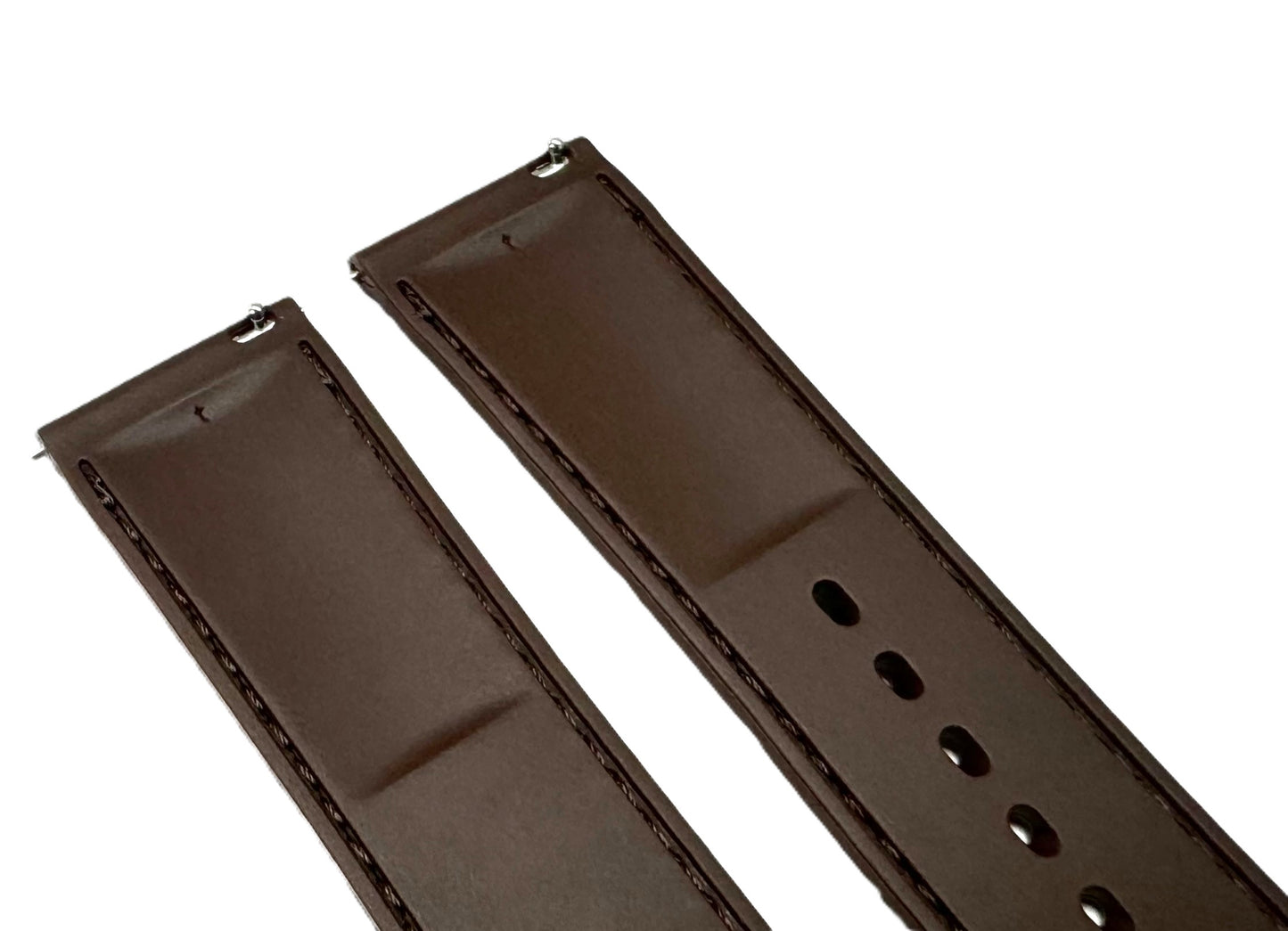 20 - 22mm New FKM Fluorine Rubber, Brown Watch Band with Alligator Grain - Universal Jewelers & Watch Tools Inc.