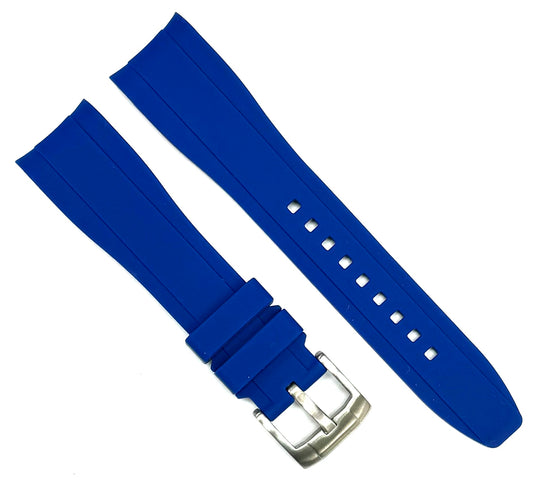 18 - 24mm Navy Blue Soft & Smooth Silicon Rubber Watch Band for High - End Watches - Universal Jewelers & Watch Tools Inc.