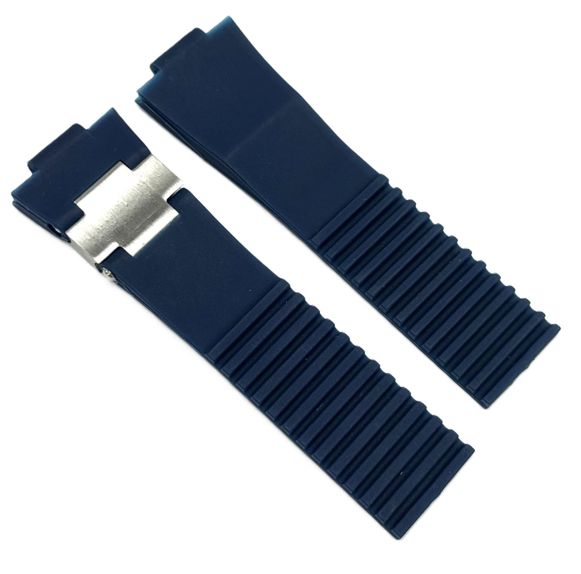 12x25x20 mm Plain Blue Rubber Ulysse Nardin Watch Band for Marine Diver - Universal Jewelers & Watch Tools Inc.