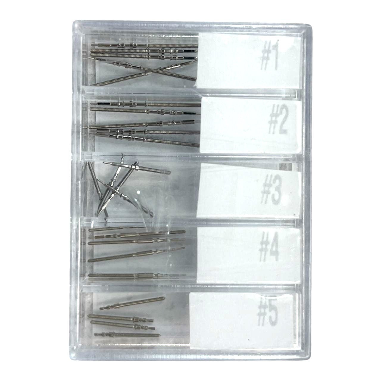 25 Pcs SEIKO Stem Assortment, Watchmaker Essential Tool - Universal Jewelers & Watch Tools Inc.