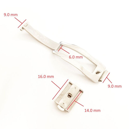 Stainless Steel Push Button One Side Watch Clasp Buckle For Rado 16x9 mm - Universal Jewelers & Watch Tools Inc.