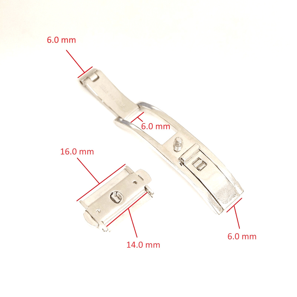 Stainless Steel Push Button Watch Clasp Buckle For Rado 16x6 mm - Universal Jewelers & Watch Tools Inc.