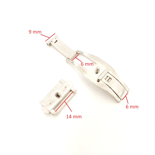 Stainless Steel Push Button Watch Clasp Buckle For Rado 18x9 mm - Universal Jewelers & Watch Tools Inc.
