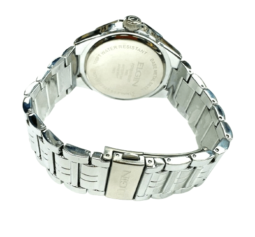 Elgin Men's Silver Watch & Matching Bracelet Set – Gold Markers | FG180016SST - Universal Jewelers & Watch Tools Inc.