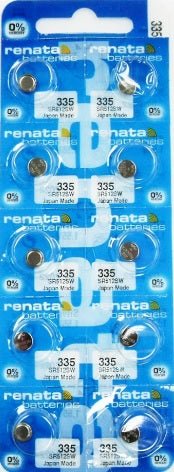 Renata Watch Battery 335, 1 - pack - 10 batteries Replacement, SR512SW, Swiss Made - Universal Jewelers & Watch Tools Inc.