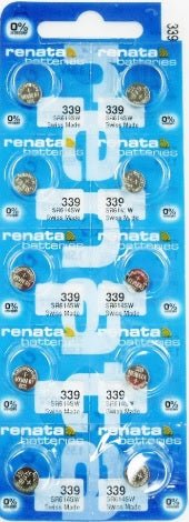 Renata Watch Battery 339, 1 - pack - 10 batteries Replacement, SR614SW, Swiss Made - Universal Jewelers & Watch Tools Inc.