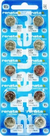 Renata Watch Battery 357, 1 - pack - 10 batteries Replacement, SR44W, Swiss Made - Universal Jewelers & Watch Tools Inc.