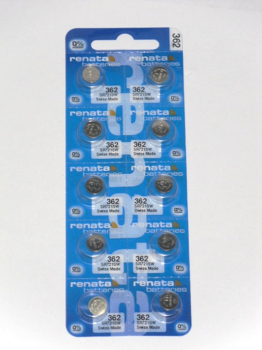 Renata Watch Battery 362, 1 - pack - 10 batteries Replacement, SR721SW, Swiss Made - Universal Jewelers & Watch Tools Inc.
