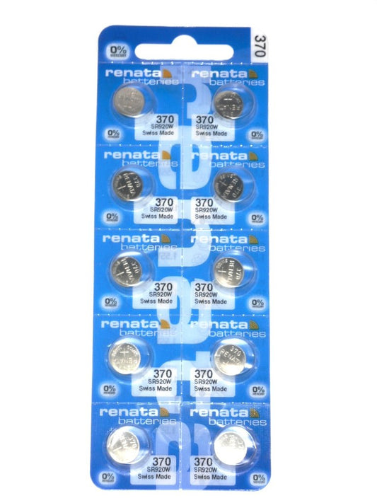 Renata Watch Battery 370, 1 - pack - 10 batteries Replacement, SR920W, Swiss Made - Universal Jewelers & Watch Tools Inc.