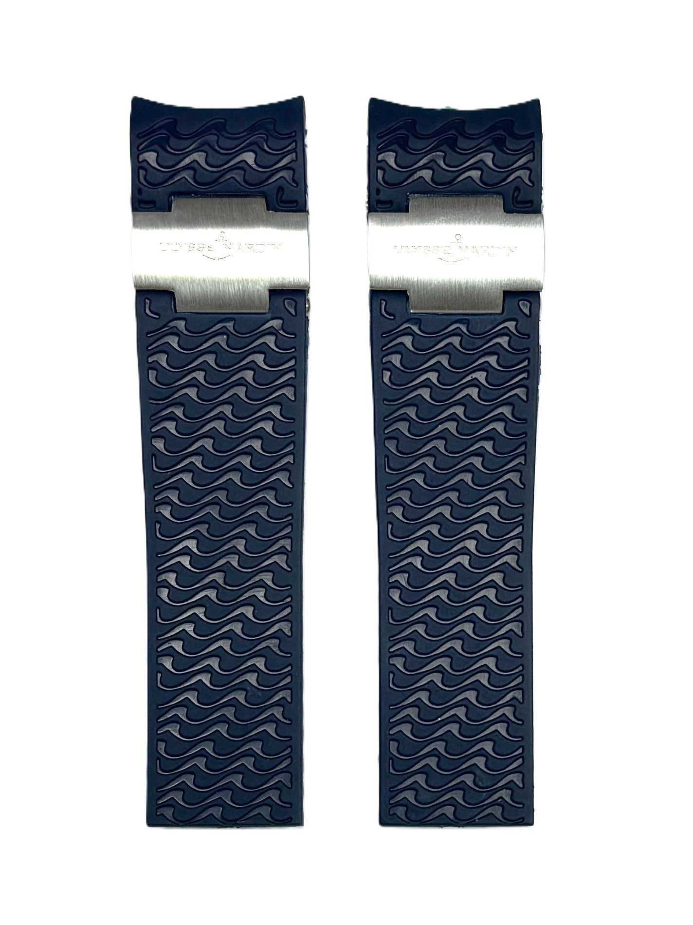22mm Blue Curved Rubber Watch Band for ULYSSE NARDIN Maxi Marine Watches - Universal Jewelers & Watch Tools Inc.