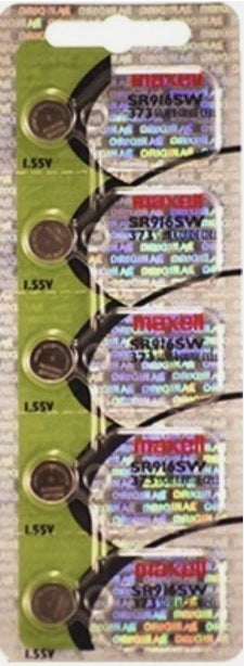 Maxell Watch Batteries SR916W/373 Silver Oxide New Sealed (Pack of 5Pcs.)