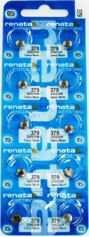Renata Watch Battery 379, 1 - pack - 10 batteries Replacement, SR521SW, Swiss Made - Universal Jewelers & Watch Tools Inc.