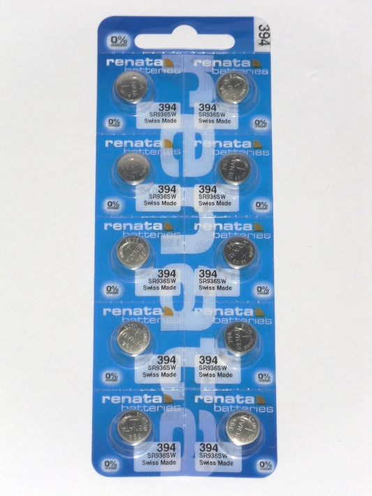 Renata Watch Battery 394, 1 - pack - 10 batteries Replacement, SR936SW, Swiss Made - Universal Jewelers & Watch Tools Inc.