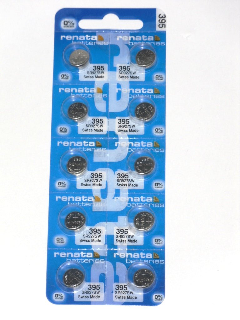 Renata Watch Battery 395, 1 - pack - 10 batteries Replacement, SR927SW, Swiss Made - Universal Jewelers & Watch Tools Inc.