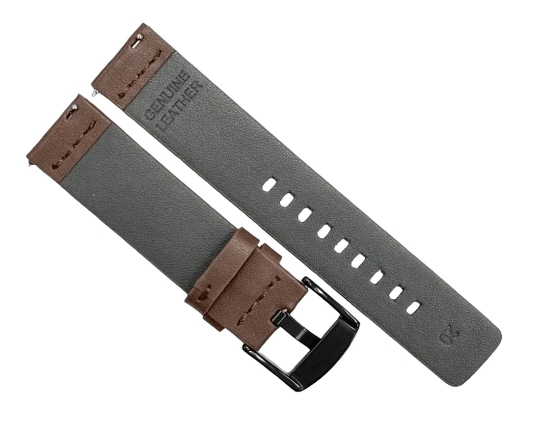 New Watch Band, Movado Style, Brown color, Plain Genuine Leather 20MM, easy pin - Universal Jewelers & Watch Tools Inc.