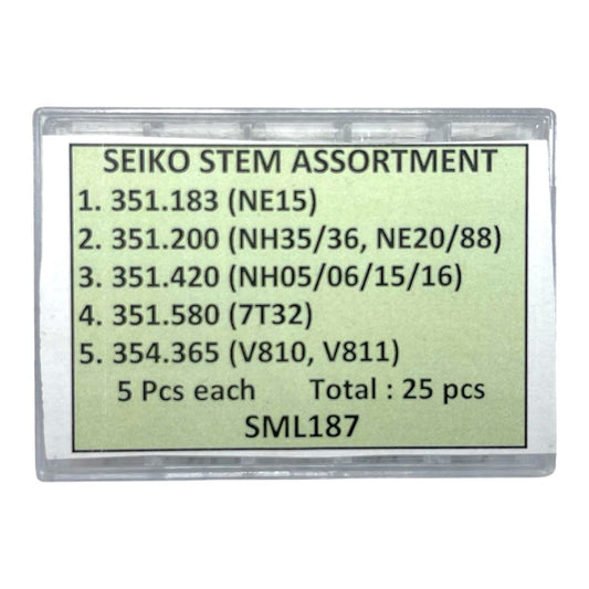 25 Pcs SEIKO Stem Assortment, Watchmaker Essential Tool - Universal Jewelers & Watch Tools Inc.