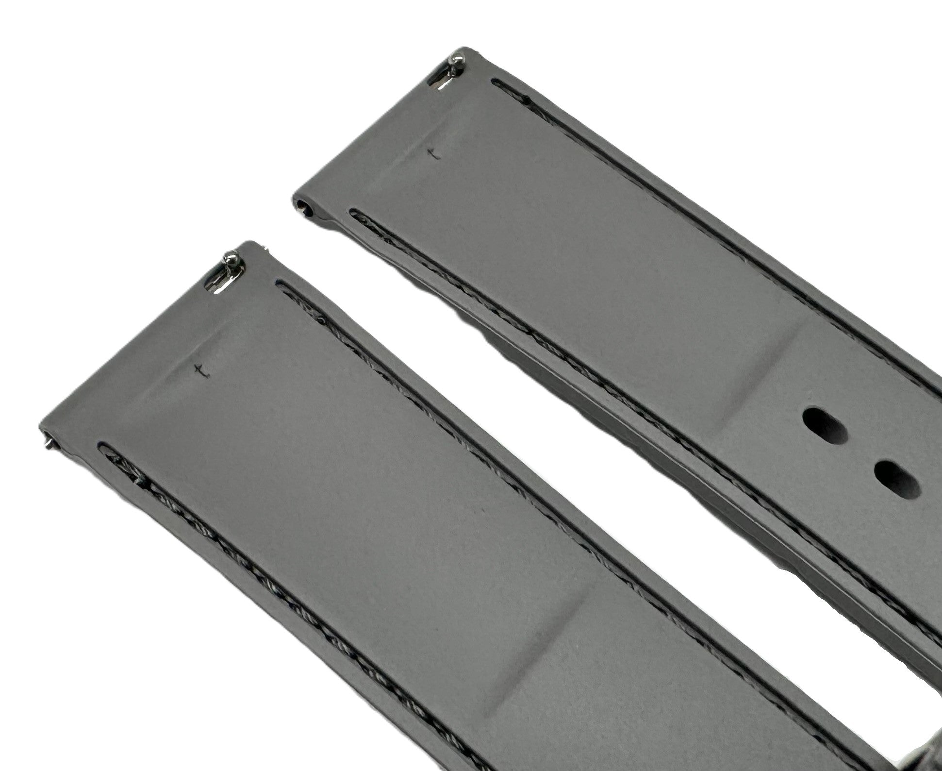 20 - 22mm New FKM Fluorine Rubber, Gray Watch Band with Alligator Grain - Universal Jewelers & Watch Tools Inc.