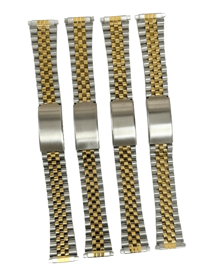 16 - 22 MM Jubilee 2 - tone (GOLD & SILVER) Metal Band with Regular Fold Over Clasp - Universal Jewelers & Watch Tools Inc.