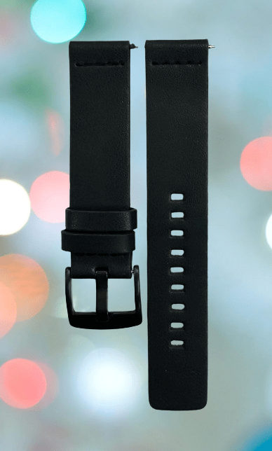 New Watch Band, Movado Style, Black color, Plain Genuine Leather 20MM, easy pin - Universal Jewelers & Watch Tools Inc.