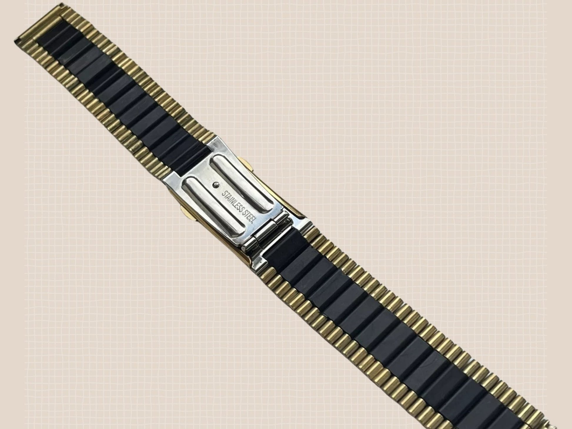 Two - Tone Black & Gold Replacement Watch Strap for RADO Diastar – 18mm Stainless Steel Band - Universal Jewelers & Watch Tools Inc.