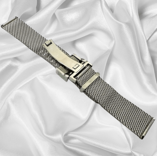 22mm Milanese Mesh Stainless Steel Watch Strap – Compatible with IWC Portugieser, Portofino, and Pilot’s Watches | Folding Buckle - Universal Jewelers & Watch Tools Inc.