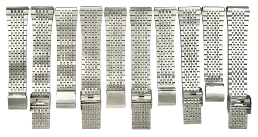 18MM, Vintage Designed 2 - Piece, Silver Color Metal Band - Universal Jewelers & Watch Tools Inc.