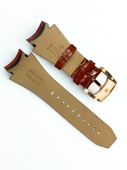 36mm Leather Watch Band | For Genuine Invicta Reserve Excursion 80680  - Brown