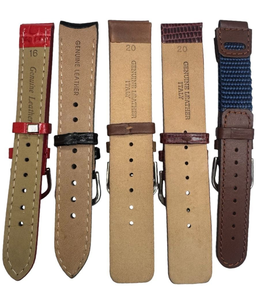 LOT OF 10 WATCH BANDS MIX SIZE STYLE AND COLORS 16-22mm