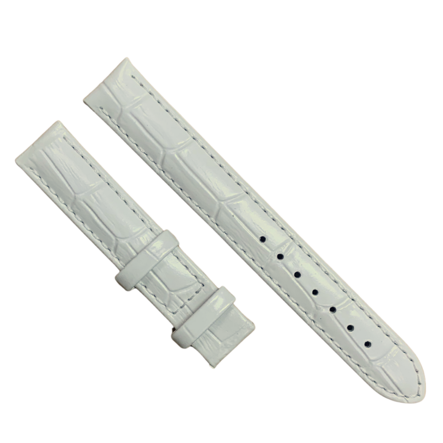 White Leather Watch Band - 14mm Lug 14mm Buckle - Compatible w Tissot T610020014