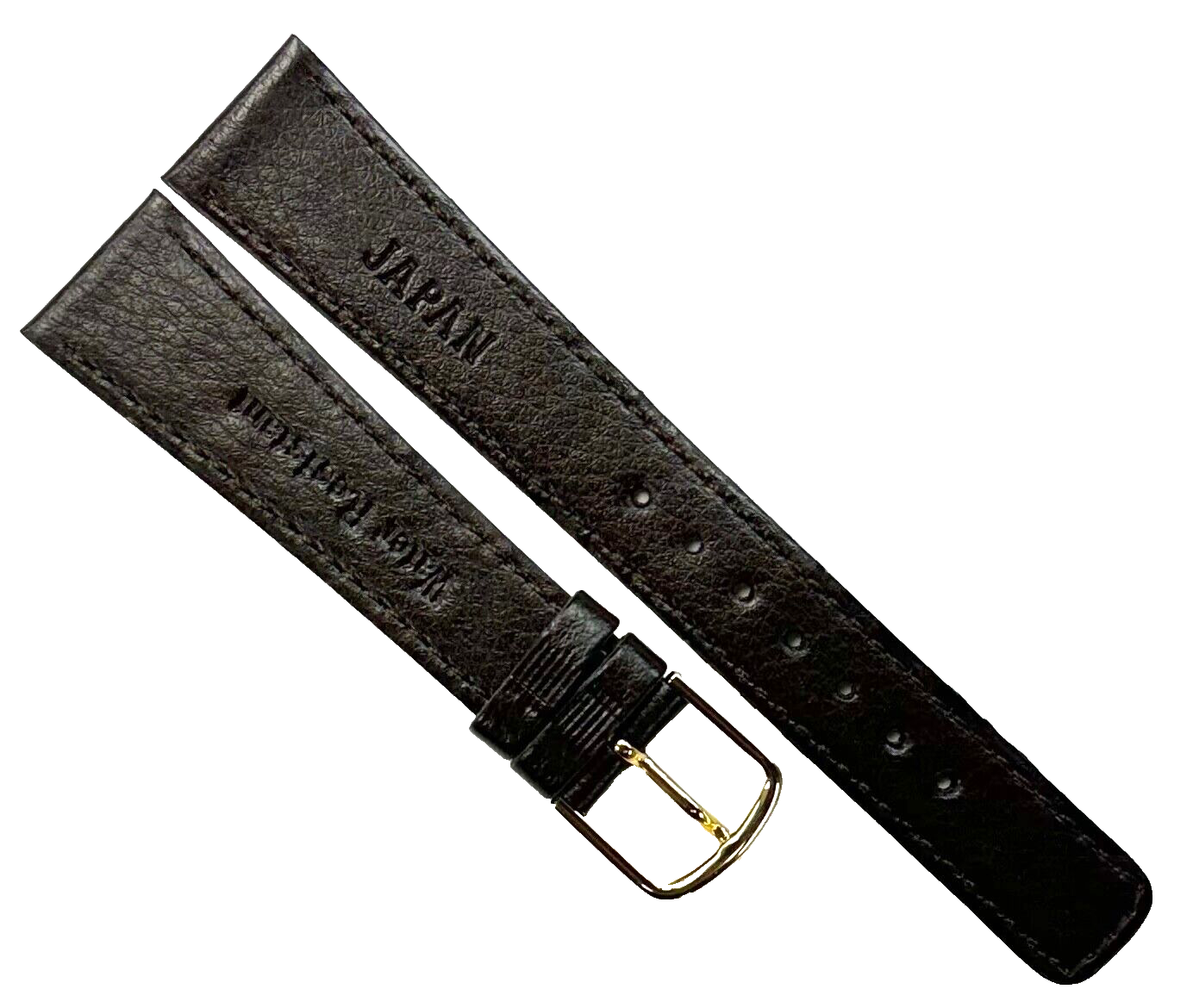 Lot of 6 Watch Bands D.Brown Genuine Leather Grain Flat Stitched 20mm