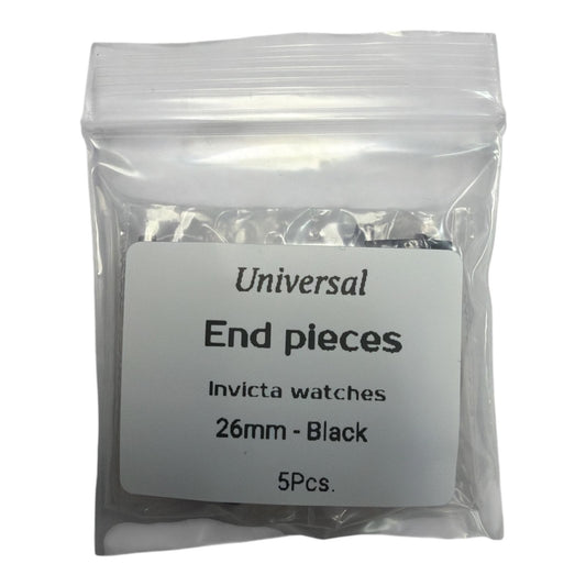 Invicta Black Watch Band End Piece Curved Fit – 26mm (Pack of 5)