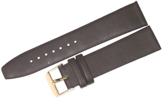 12MM Dark Brown Genuine Leather Flat Plain Watch Band, Lot of 6 Bands