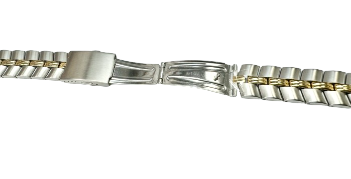 16MM Special Designed 2-tone (GOLD & SILVER) Metal Band with Regular Clasp