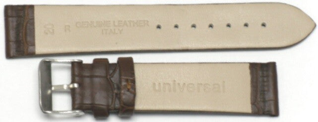 Watch Band D Brown Genuine Leather Alligator Grain (Flat) 22MM for Men Watches