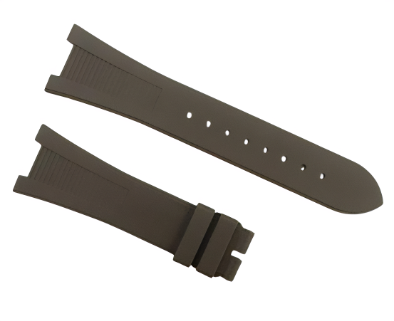 High Quality Rubber Watch Strap Brown Color fit to PATEK PHILLIPE 25x18mm
