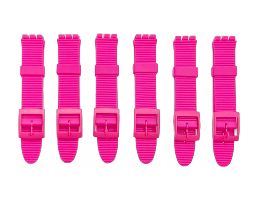 Swatch Replacement Plastic PVC Watch Band Horizontal Lines without Pins 17mm