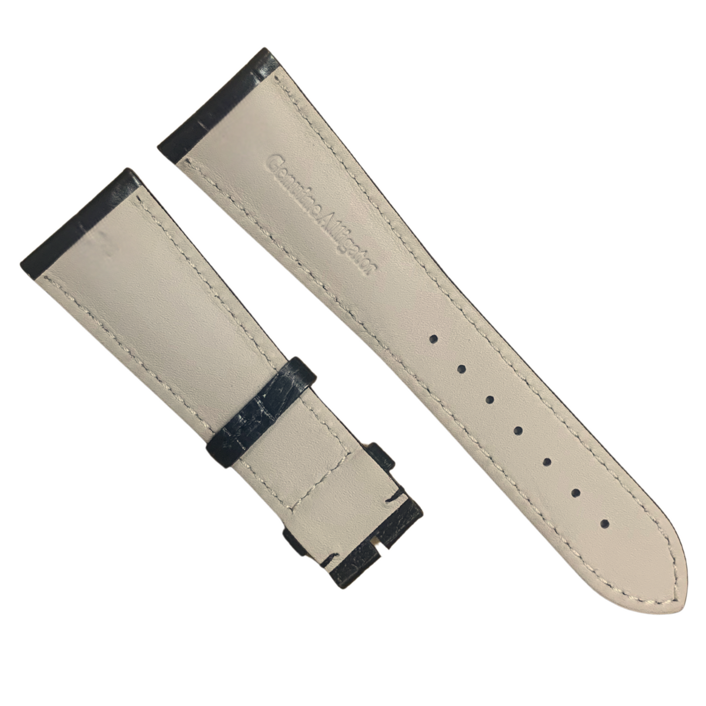 Genuine Alligator Leather Black Watch Band Strap – Multiple Sizes | 24mm 12mm